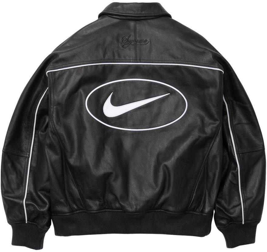 Supreme®/Nike® Leather Varsity Jacket view 10